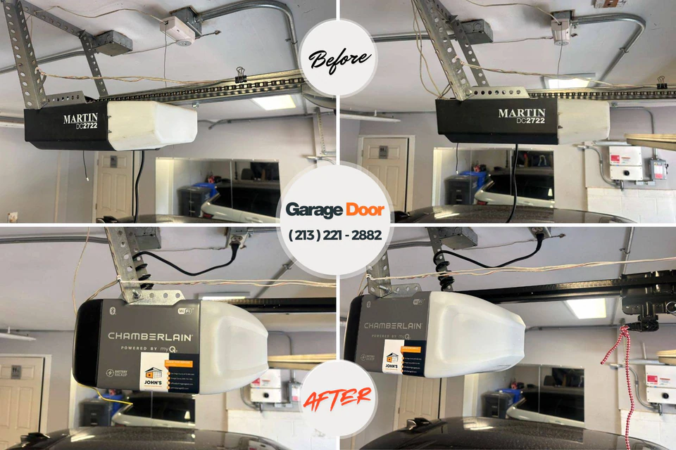 Before and after: garage door repair Spring Lake Park, MN